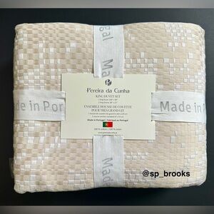 🎁Pereira da Cunha Made in Portugal Floral Duvet Set - 3PC King Set - Natural